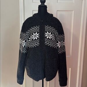 Buffalo David Bitton Men's Fleece Lined Hooded Sweater Size XL Dark Gray